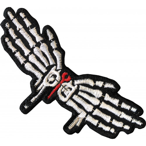 Skeleton Hands Embroidered Patch