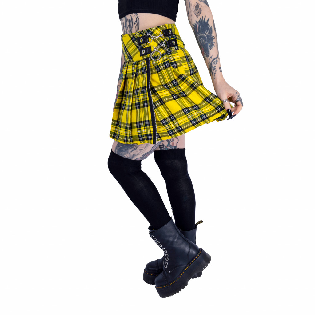 yellow tartan skirt plus size