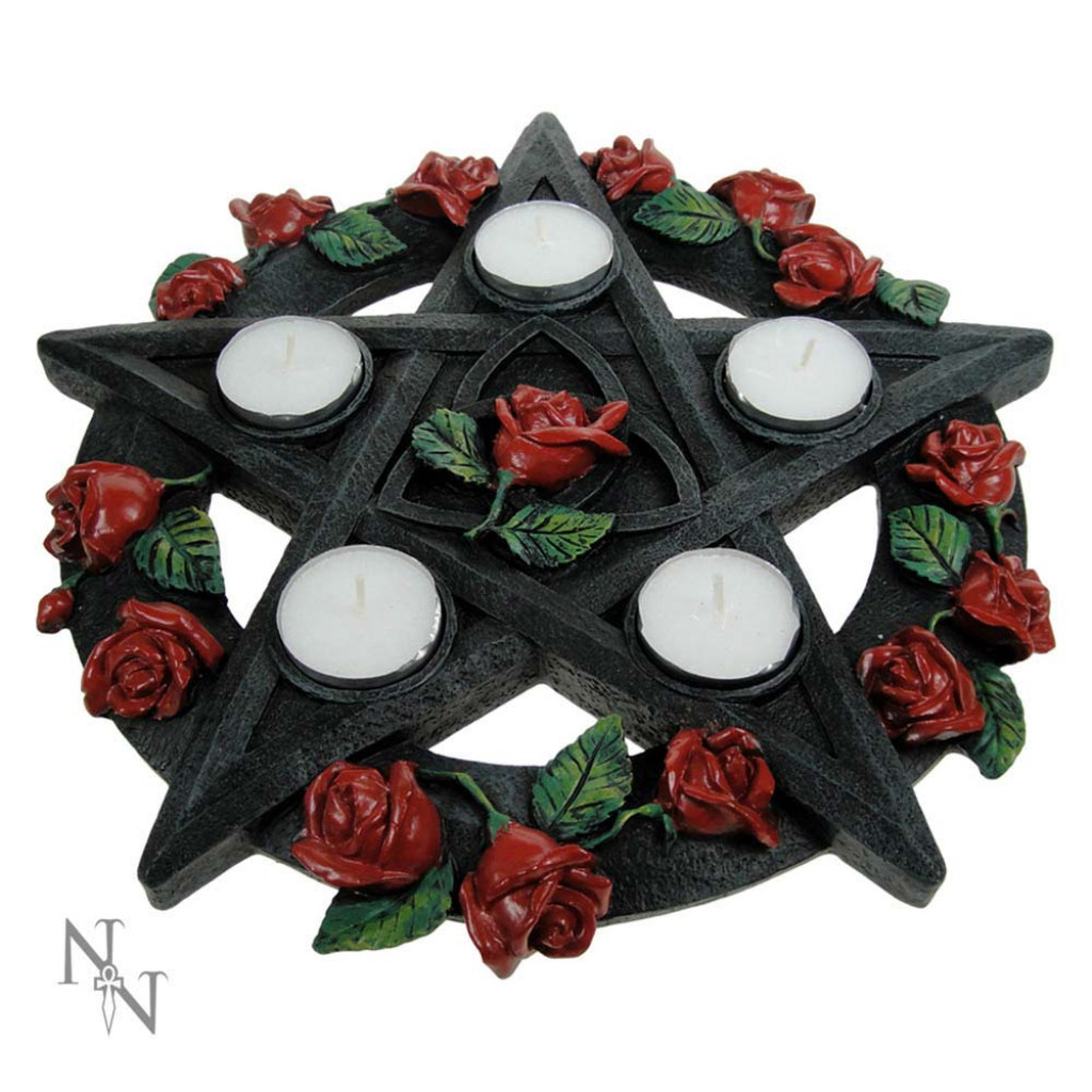 Nemesis Now Wiccan Pentagram Teelichthalter – Mystisches Design Für Gothic & Witchcraft Deko