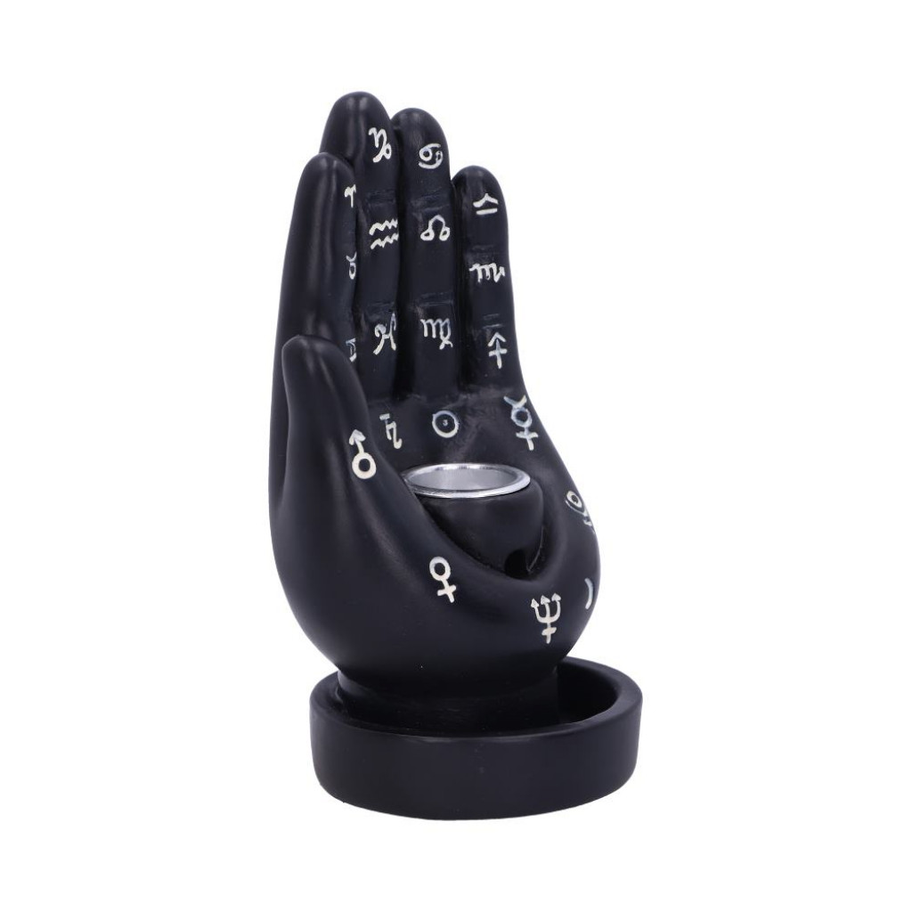 Palmistry Backflow Incense Burner Black 12cm Eternal Goth