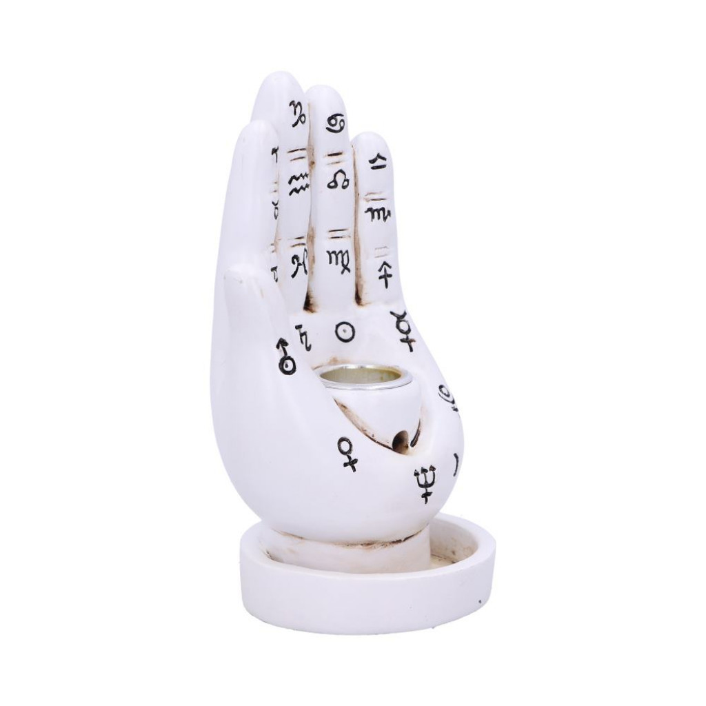 Palmistry Backflow Incense Burner (White) (12cm) Eternal Goth