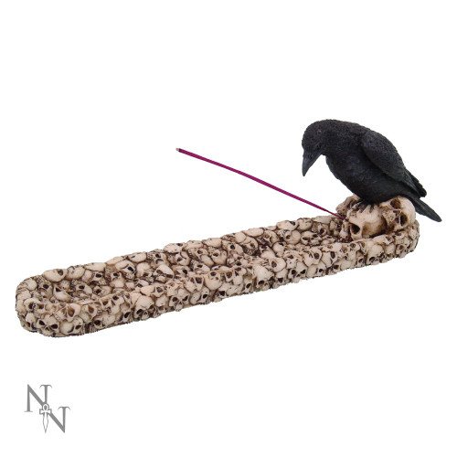 Raven Skull Incense Holder (25cm)