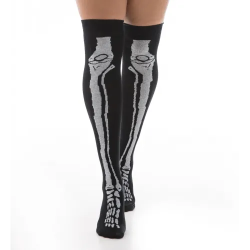 Over The Knee Socks With Skeleton Bones