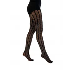 Vertical Stripe Fishnet Tights