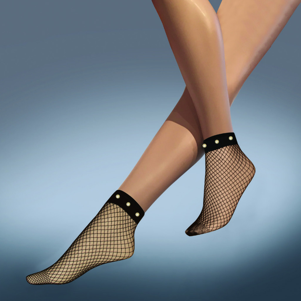 Fishnet Pearls Ankle Highs Eternal Goth