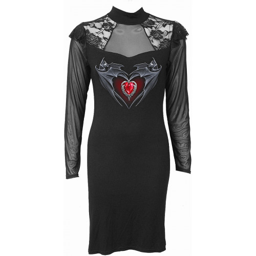 Bat's Heart - Lace Shouler Corset Dress